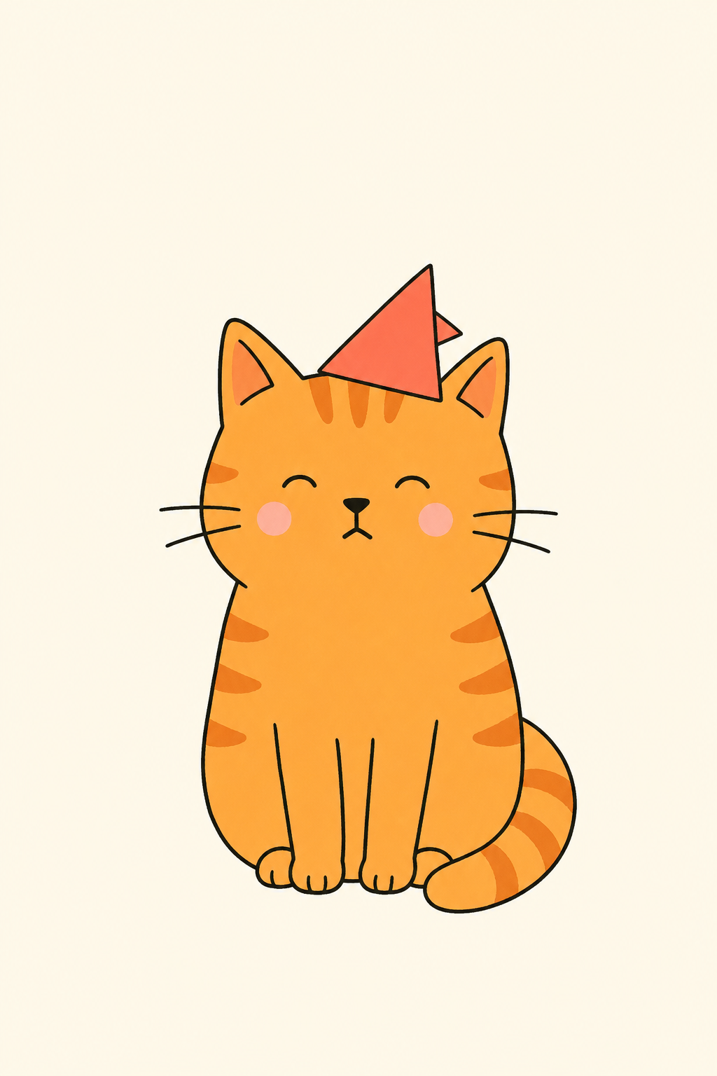 Cat in a party hat cover