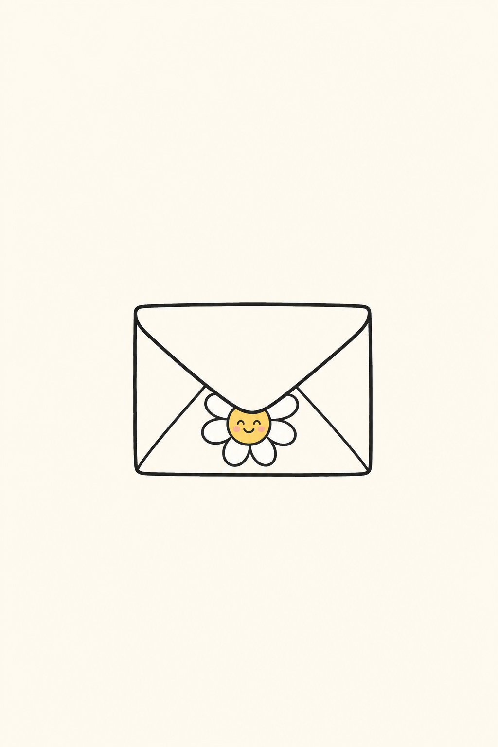 Daisy in an envelope, Thank You card cover