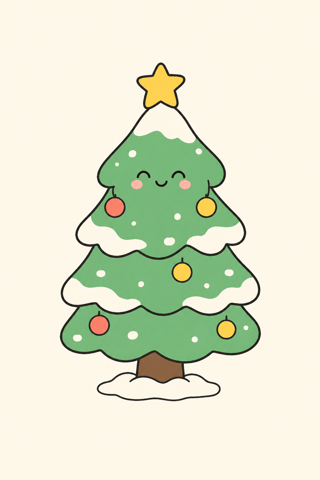 Little snowy tree, Christmas card cover