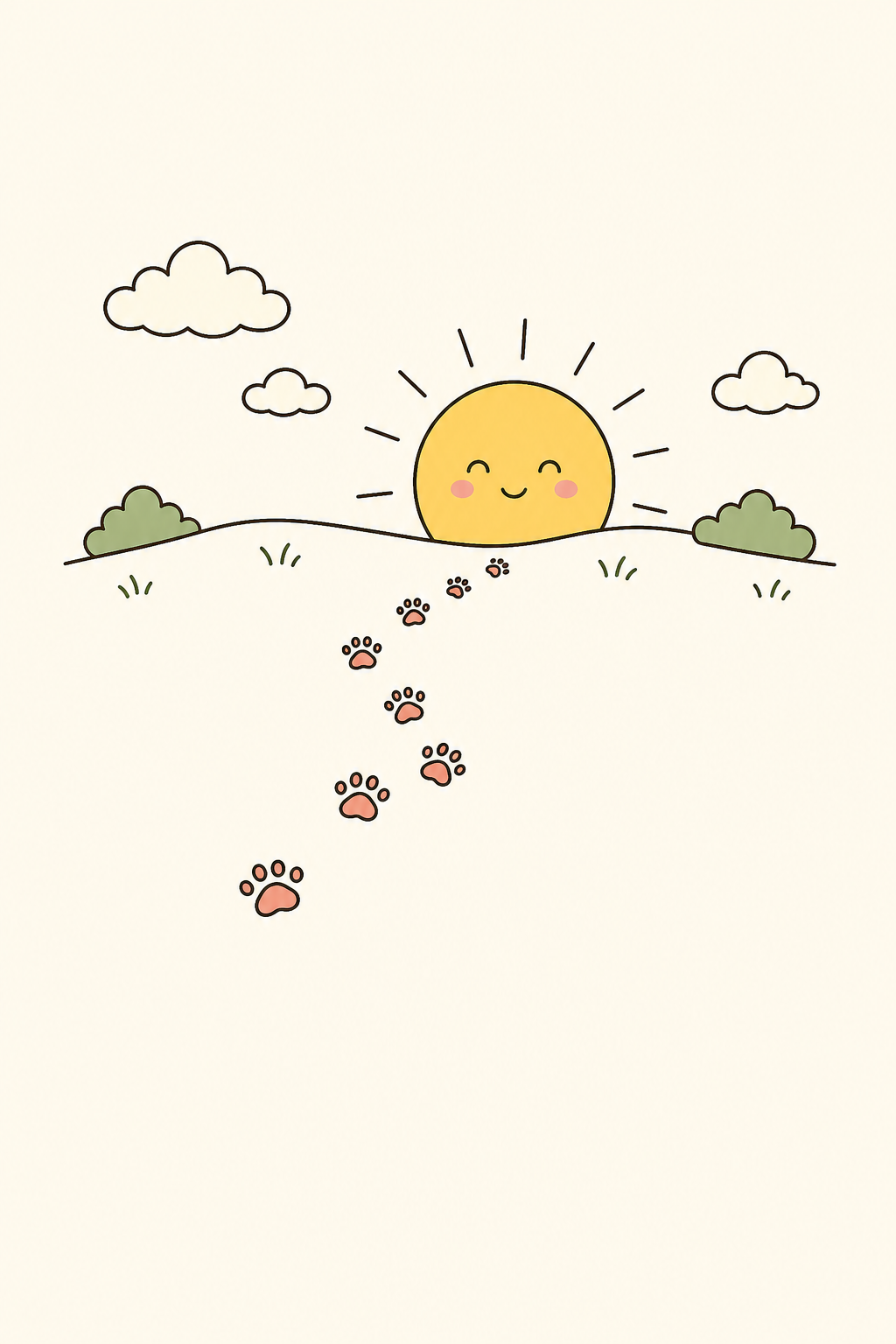 Paw prints in the sun cover