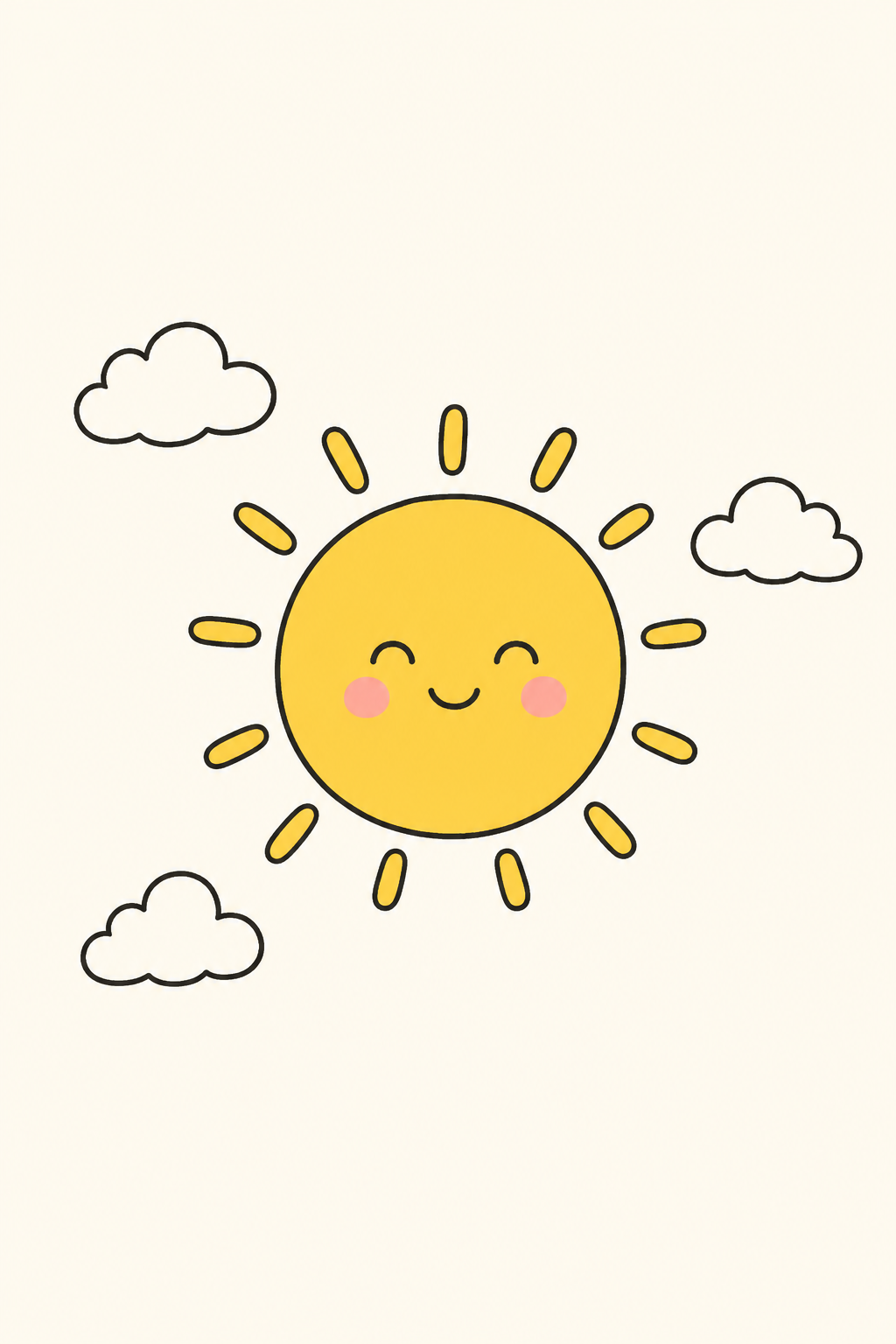 Smiling sun, Thinking Of You card cover